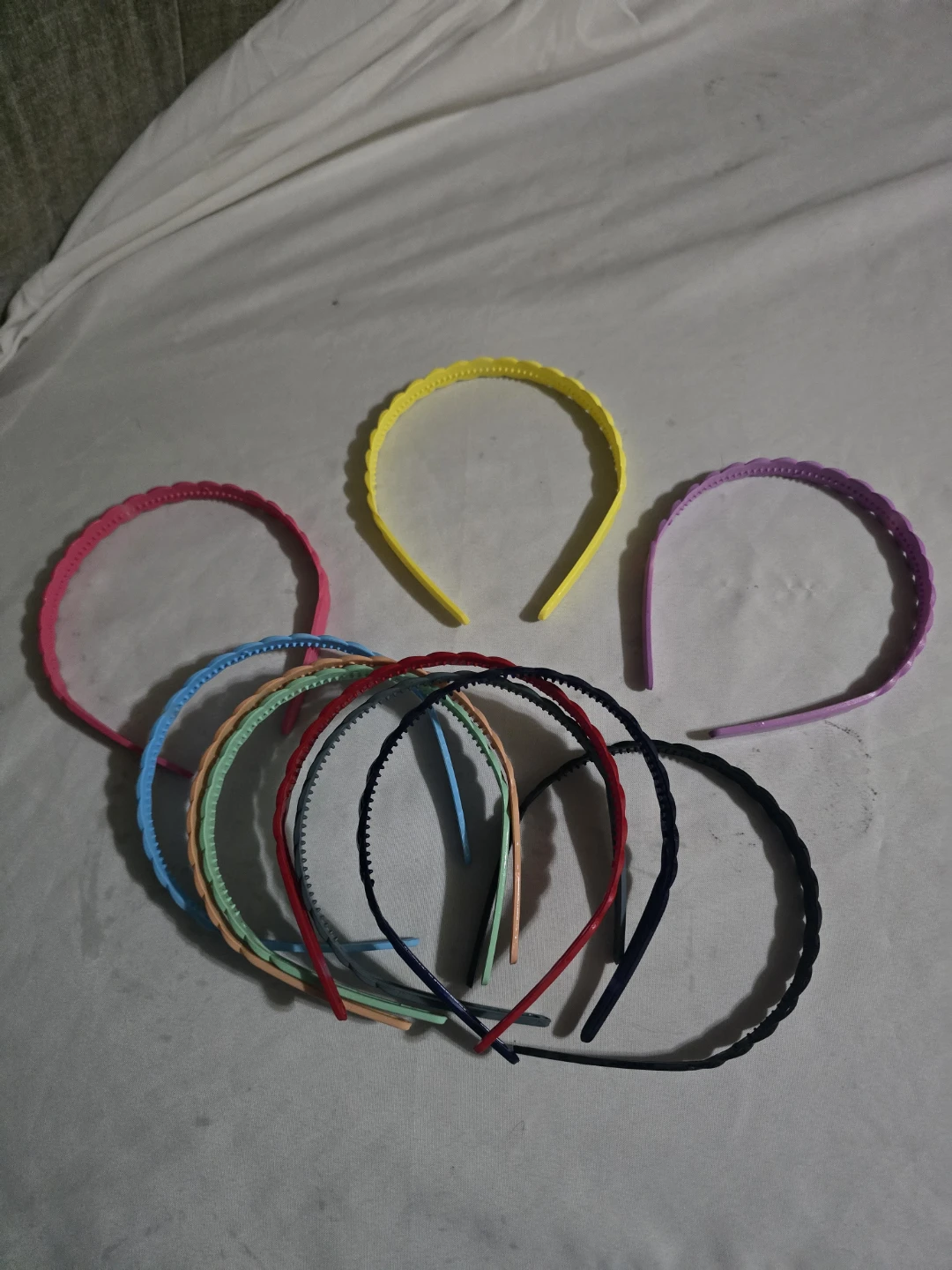 Set of 10 Colorful Plastic Headbands