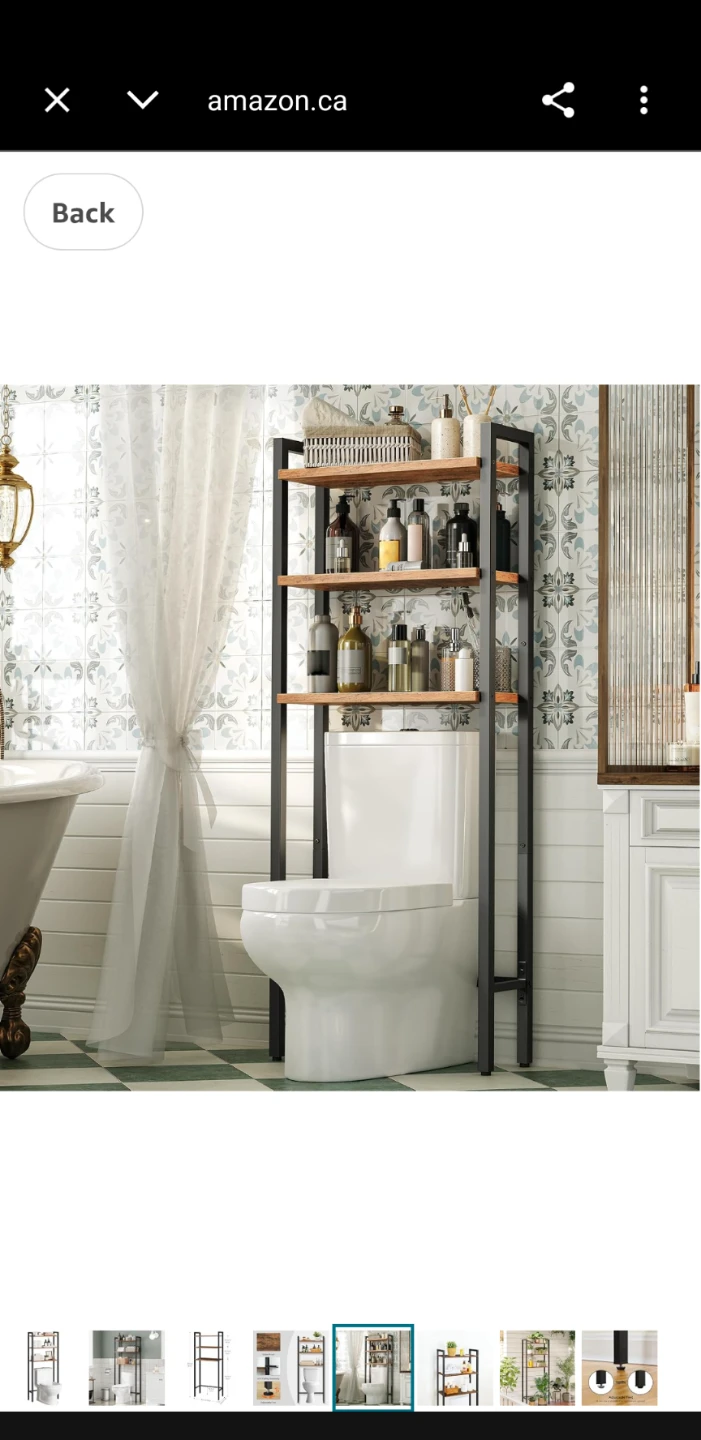 3-Tier Over Toilet Shelf - Rustic Brown - photo 4
