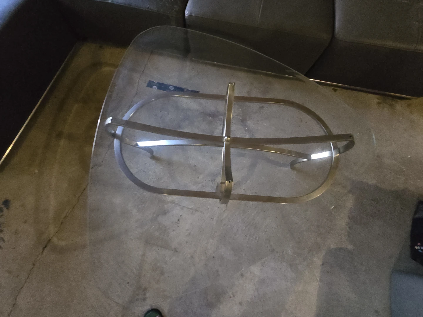 Glass Coffee Table with Metal Base - photo 3