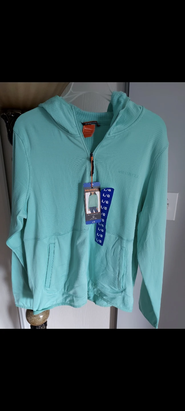 Merrell Women's Quarter-Zip Hooded Top, Light Green - photo 4