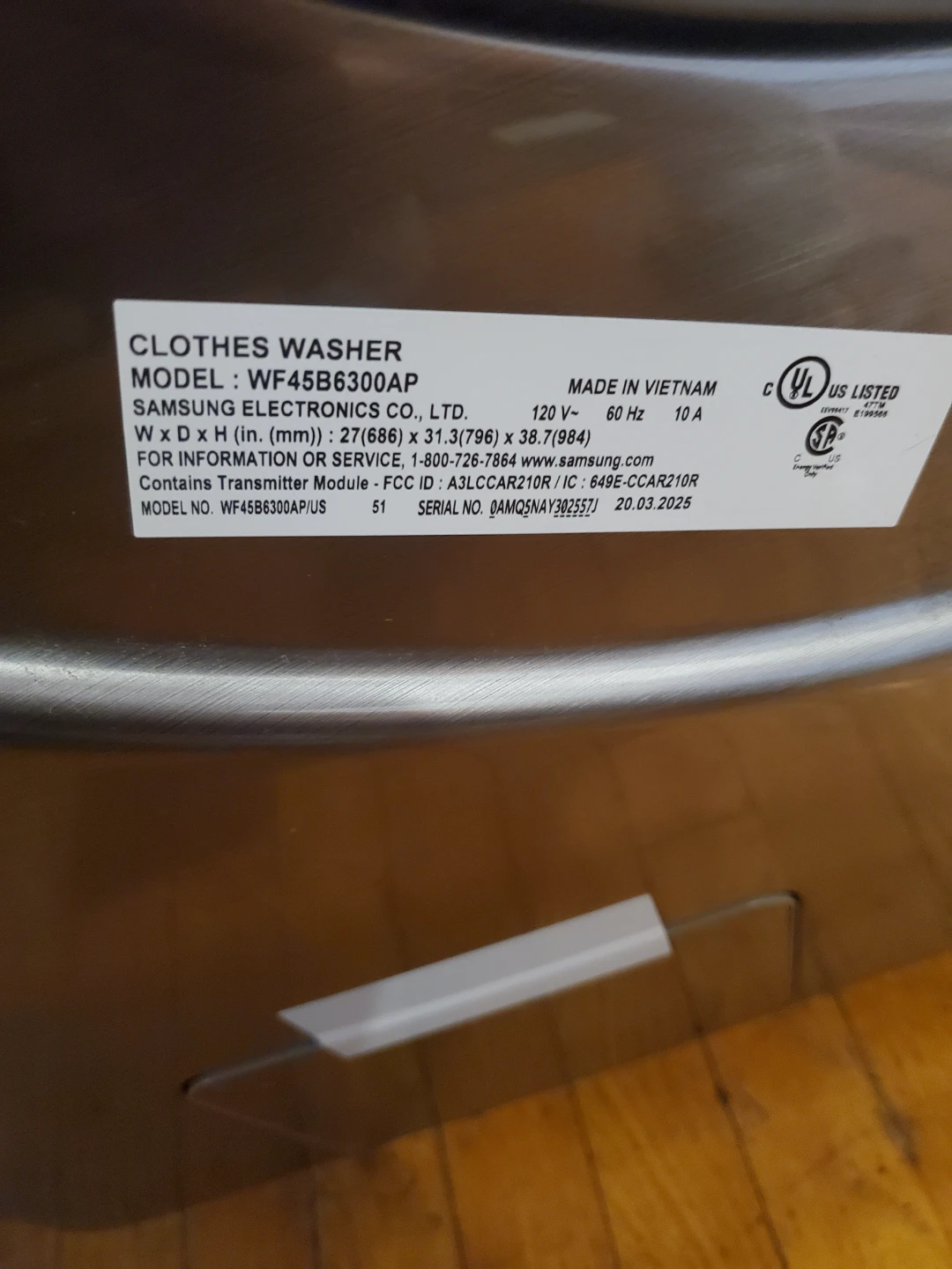 Samsung Front Load Washing Machine  with warranty - photo 2