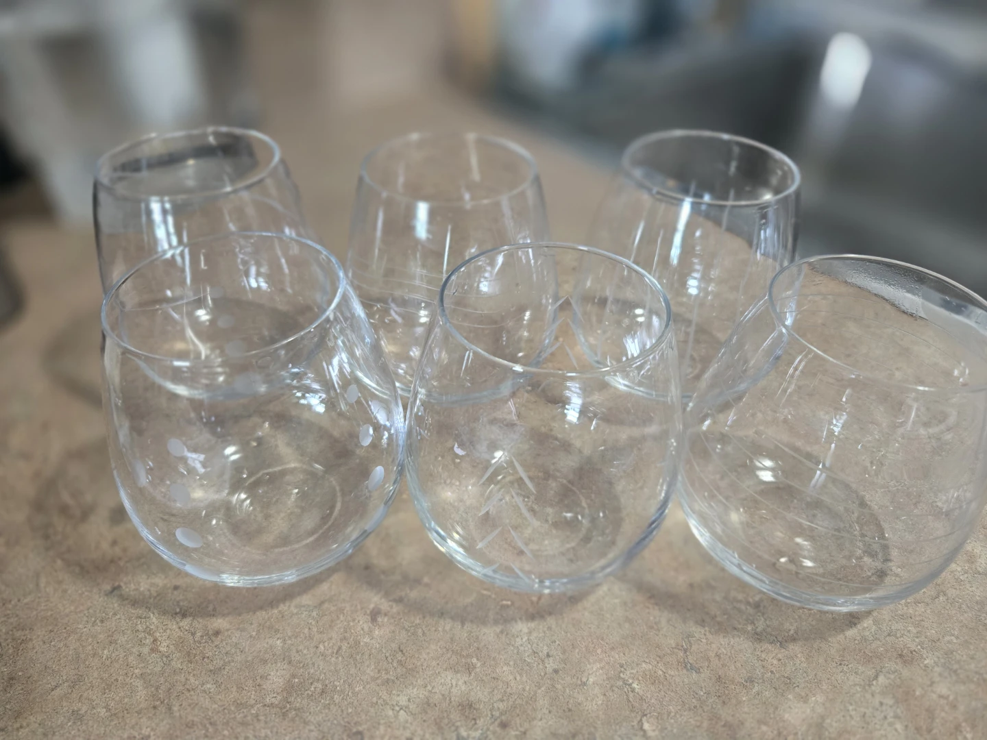 Set of 6 Stemless Wine Glasses