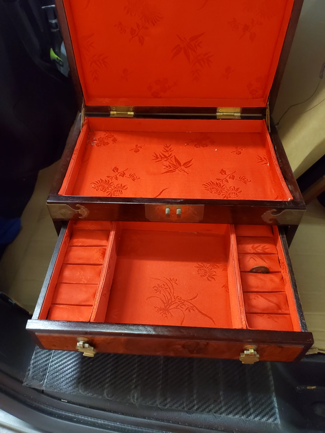 Vintage Chinese Style Wood Jewellery Box - photo 5