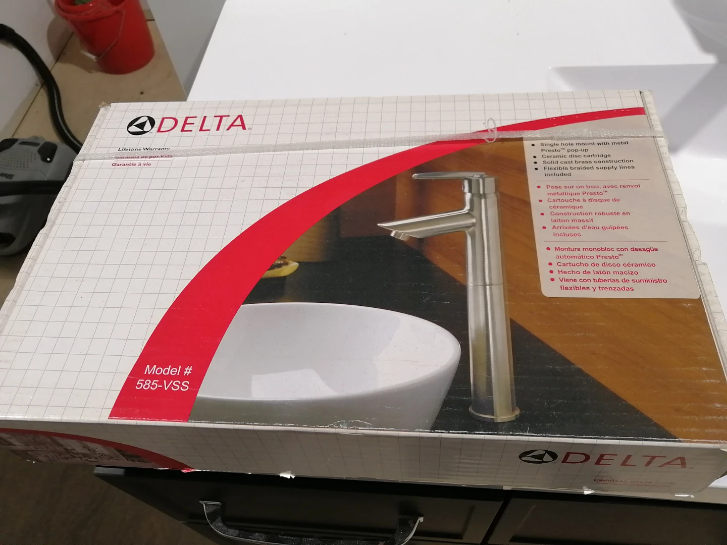 Delta 585-VSS Single Hole Vessel Lavatory Faucet