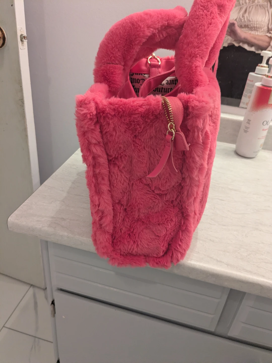 Juicy Couture Authentic Hot Pink Faux Fur Tote Bag - photo 2