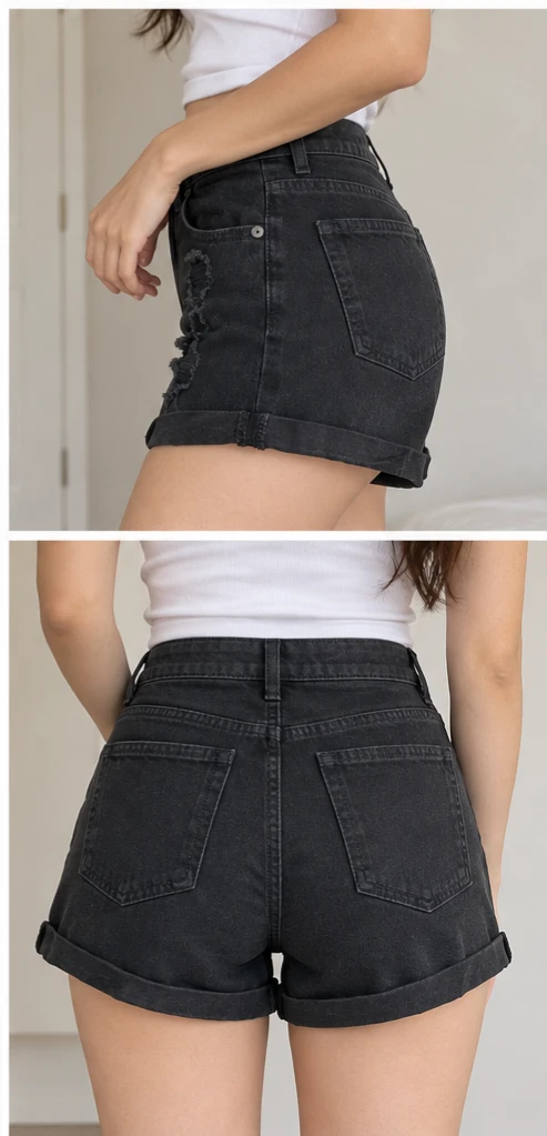 High-Rise Midi Jean Shorts - photo 5
