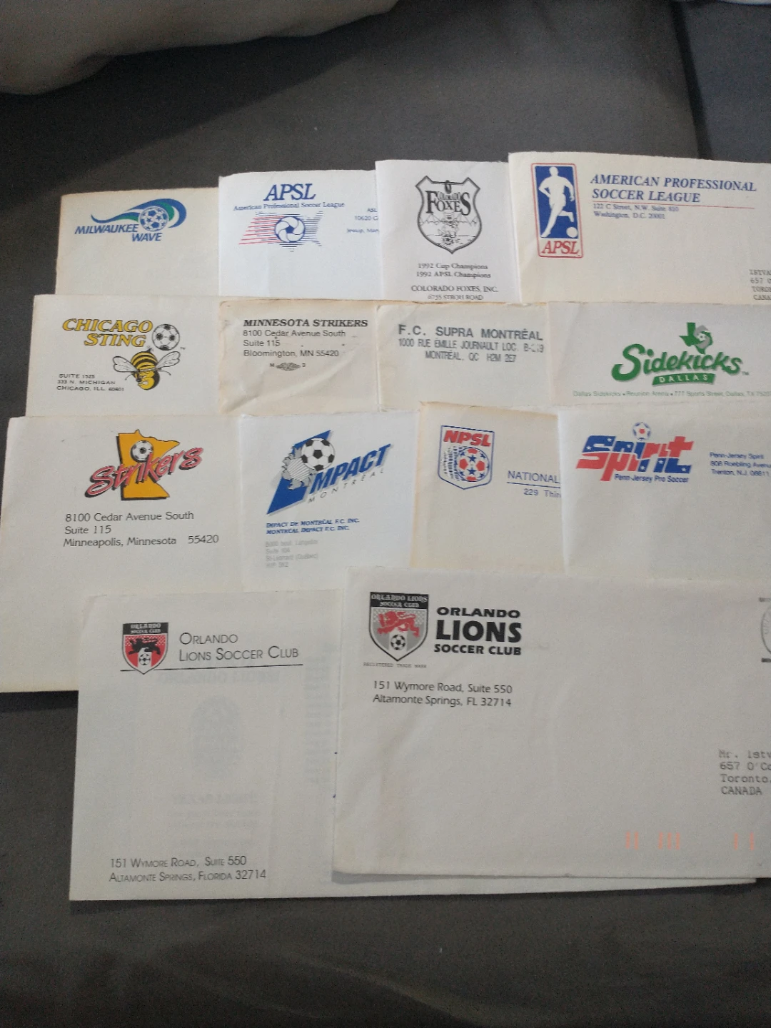 Collection of 300+ 1980s-1990s Defunct Pro Soccer Envelopes - photo 5