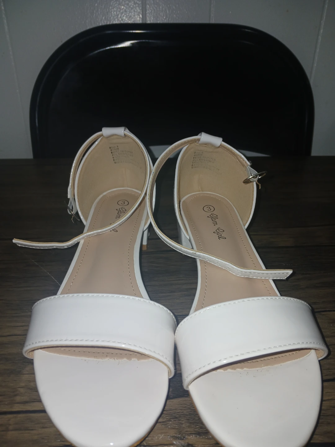 Glam Girl White Ankle Strap Heels