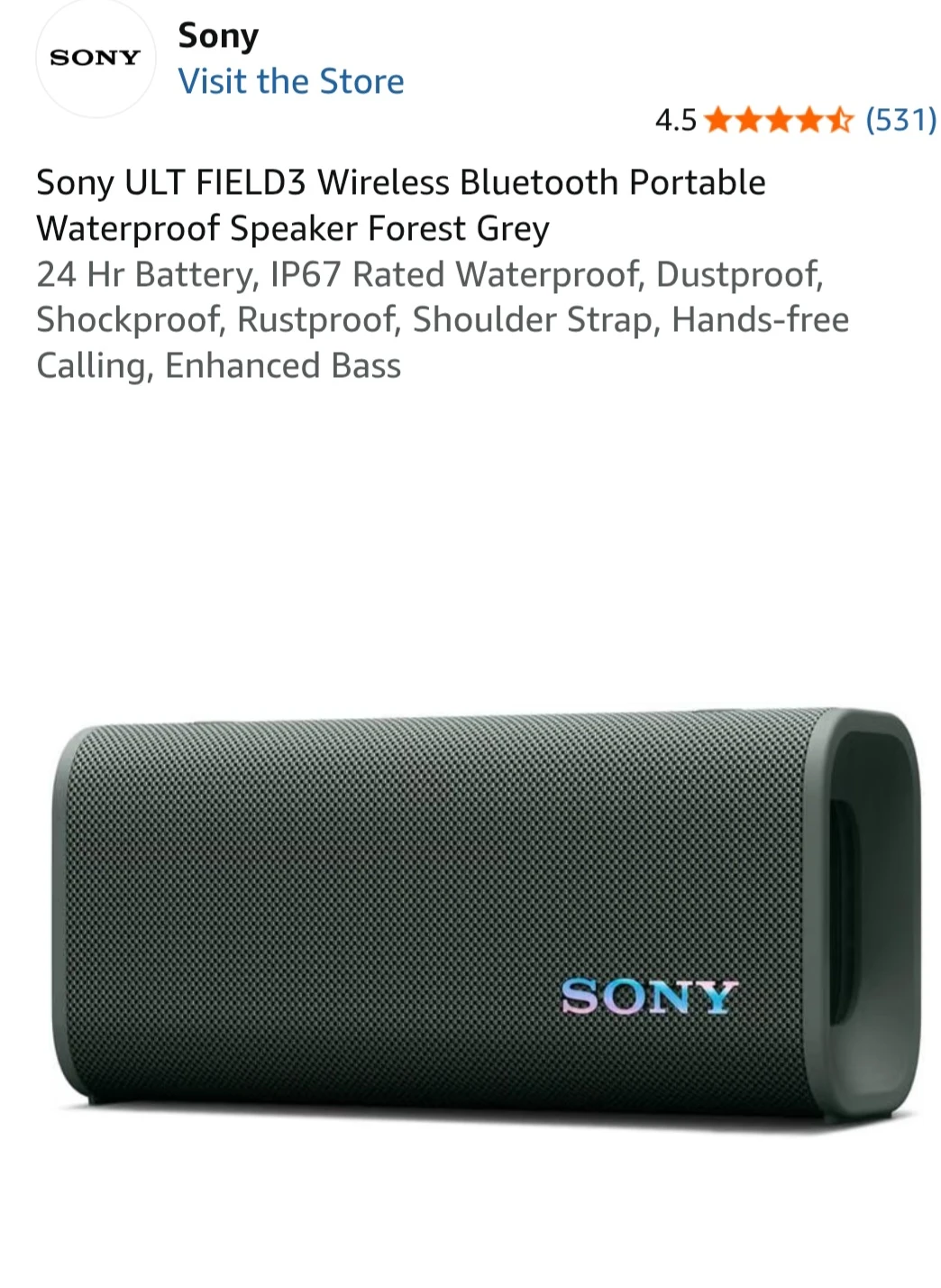 Sony ULT FIELD3 Wireless Bluetooth Speaker