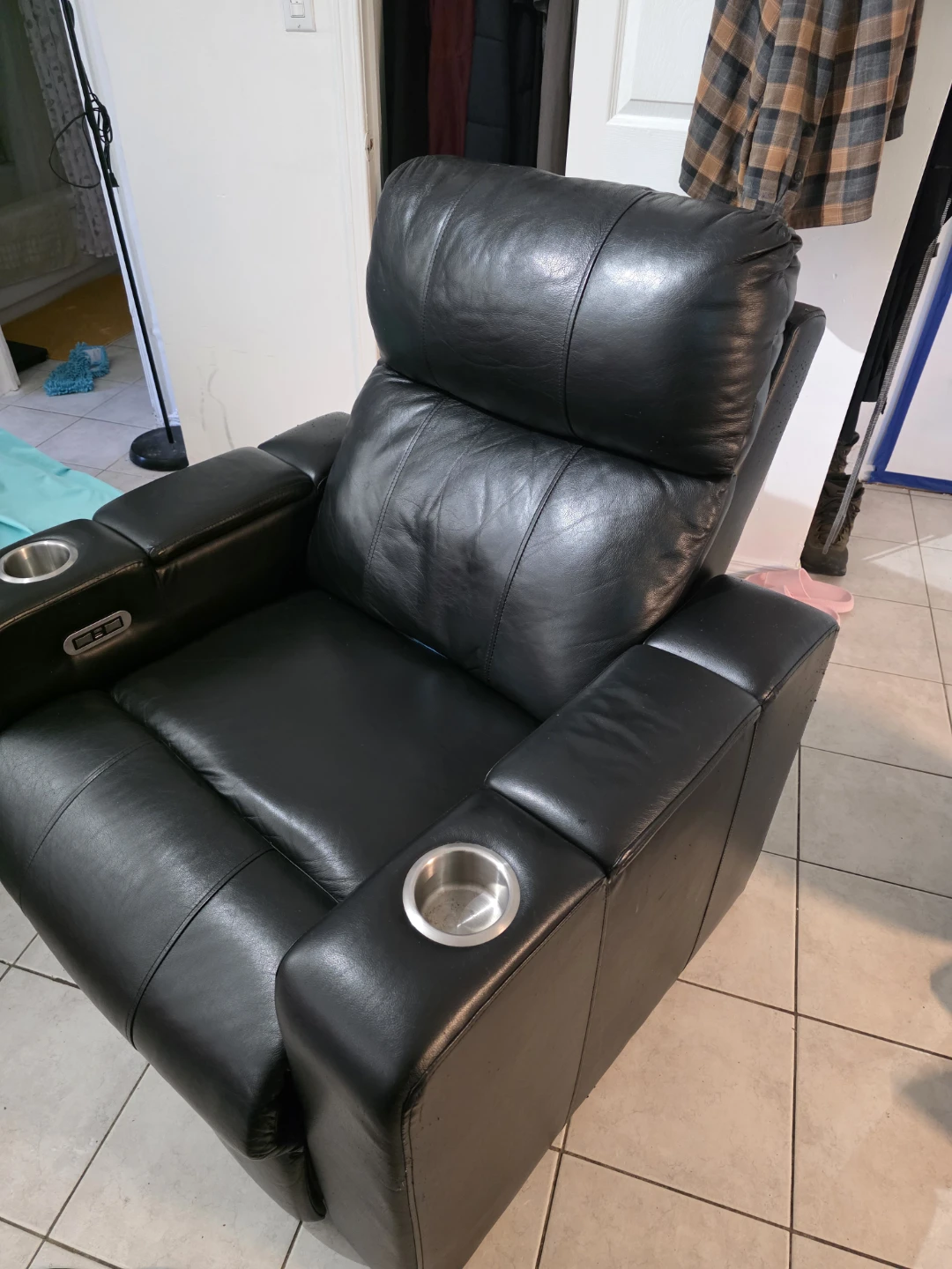 Black Leather Power Recliner