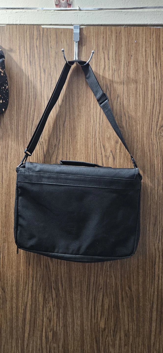 Black Messenger Bag with Adjustable Strap - photo 2