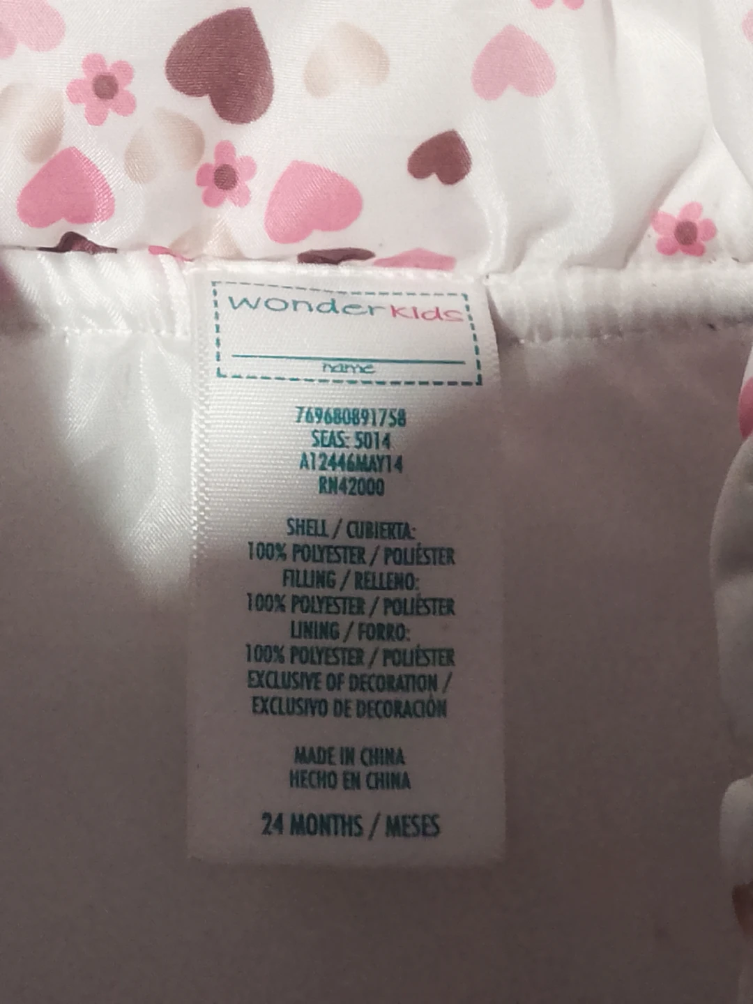 WonderKids Heart Print Puffer Vest - 24 Months - photo 3