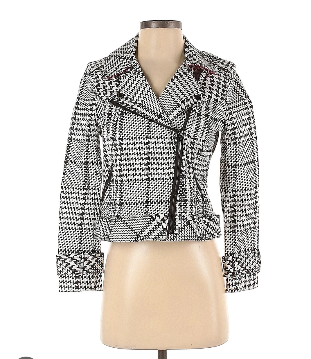Size 10 AND Houndstooth Moto Jacket
