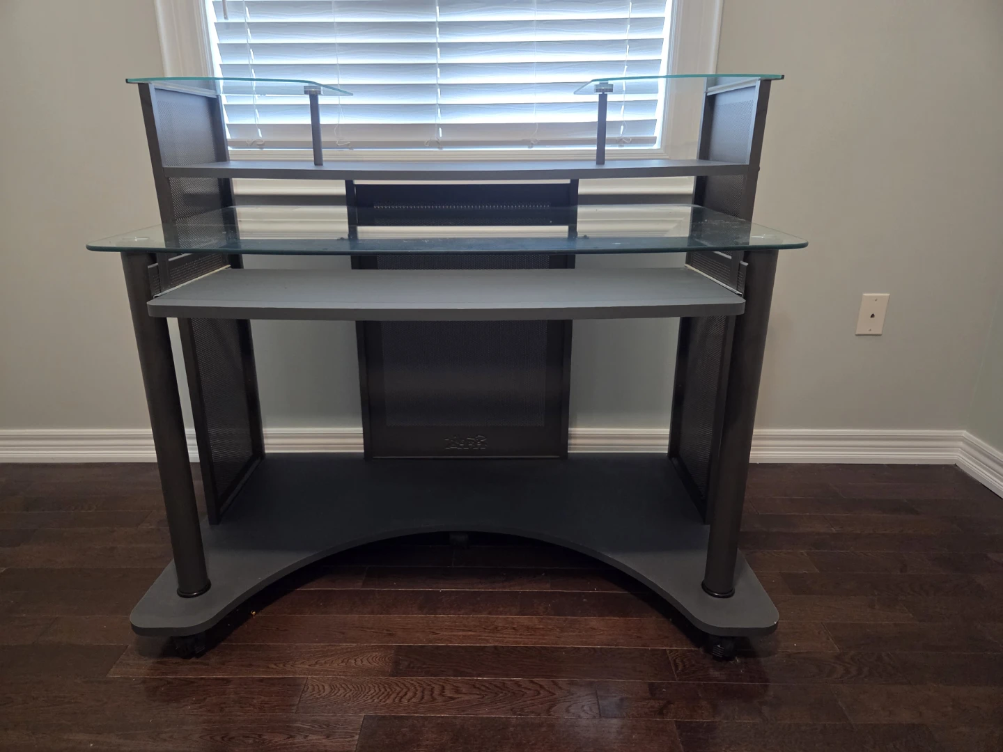 Modern Glass and Metal Computer Desk