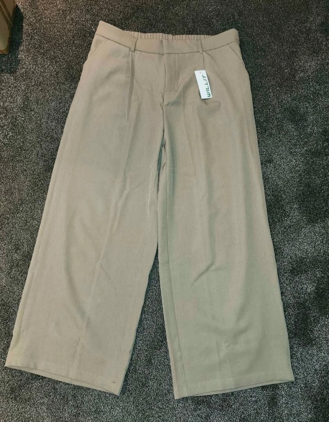 Willit Beige Wide-Leg Pants