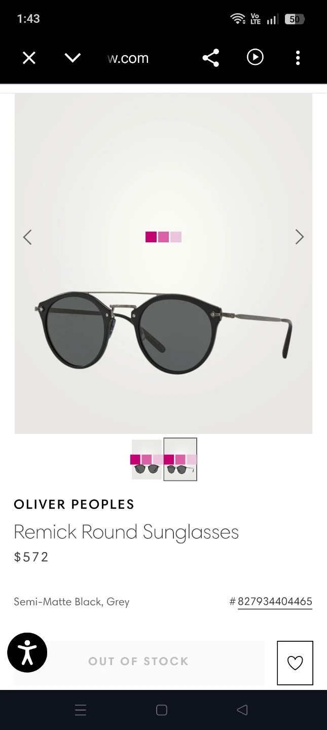 Oliver Peoples Remick Round Sunglasses