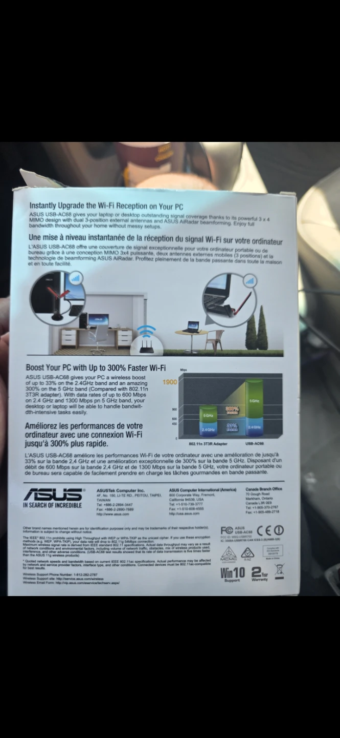 ASUS USB-AC68 Dual Band AC1900 USB 3.0 Wi-Fi Adapter - photo 3