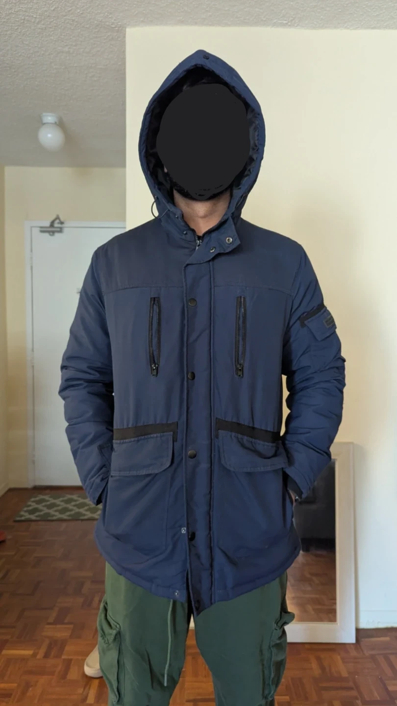 Mens Navy Blue Hooded Jacket - photo 2