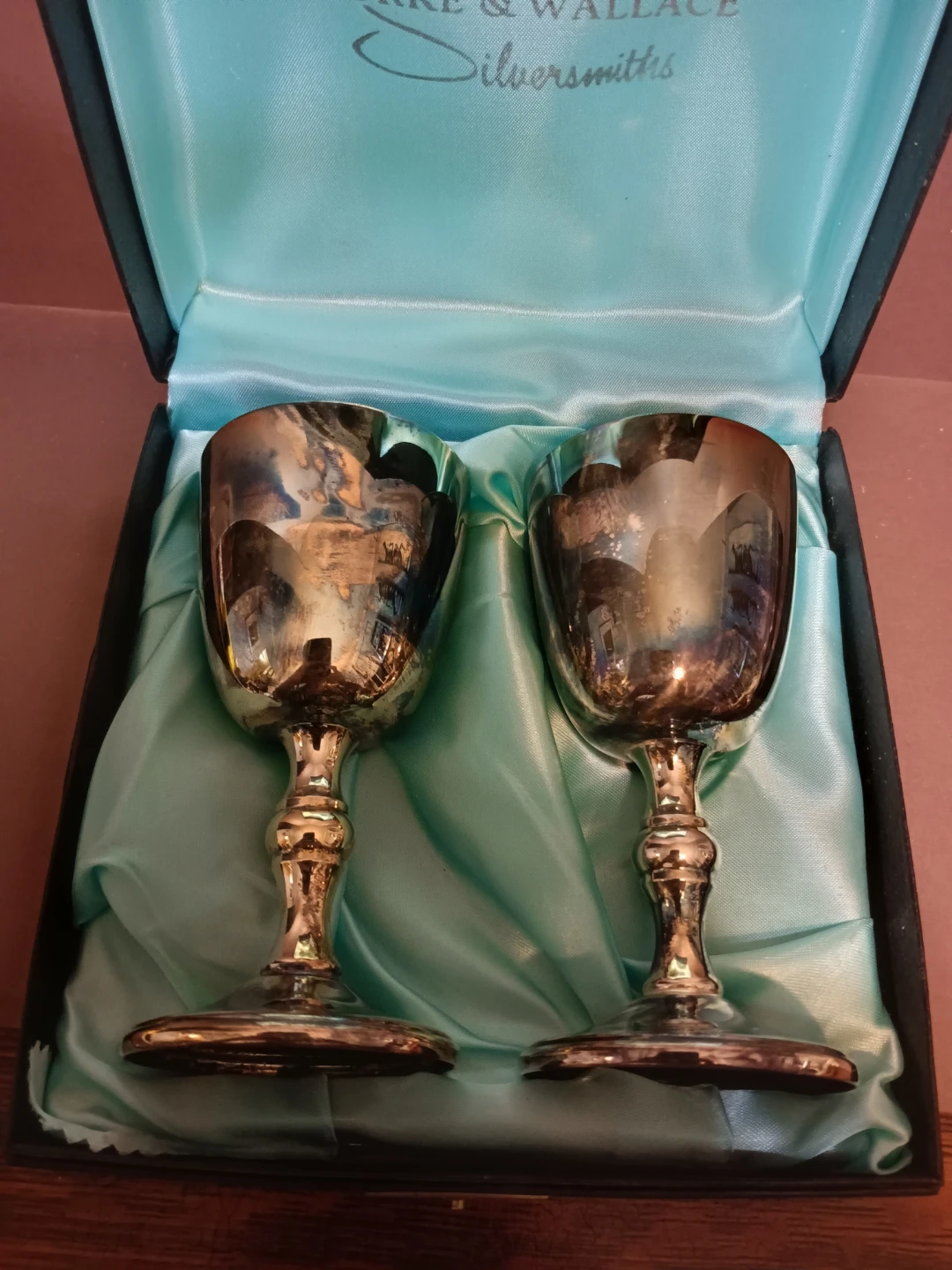 Burke & Wallace Silver Plated Goblets with Box - photo 3