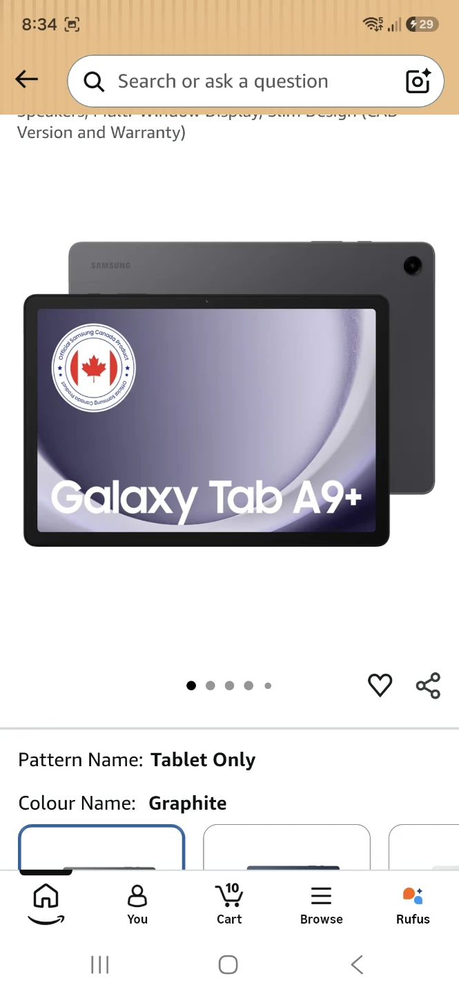 New Samsung Galaxy Tab A9+ 128 GB Graphite - photo 5