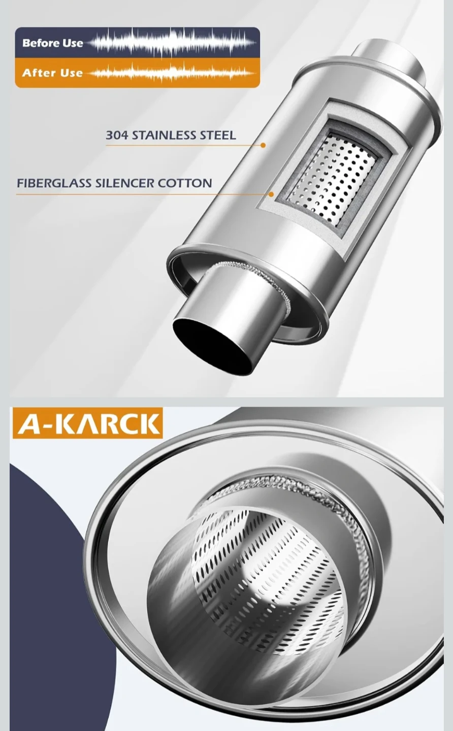 A-KARCK Universal Stainless Steel Exhaust Muffler - photo 5