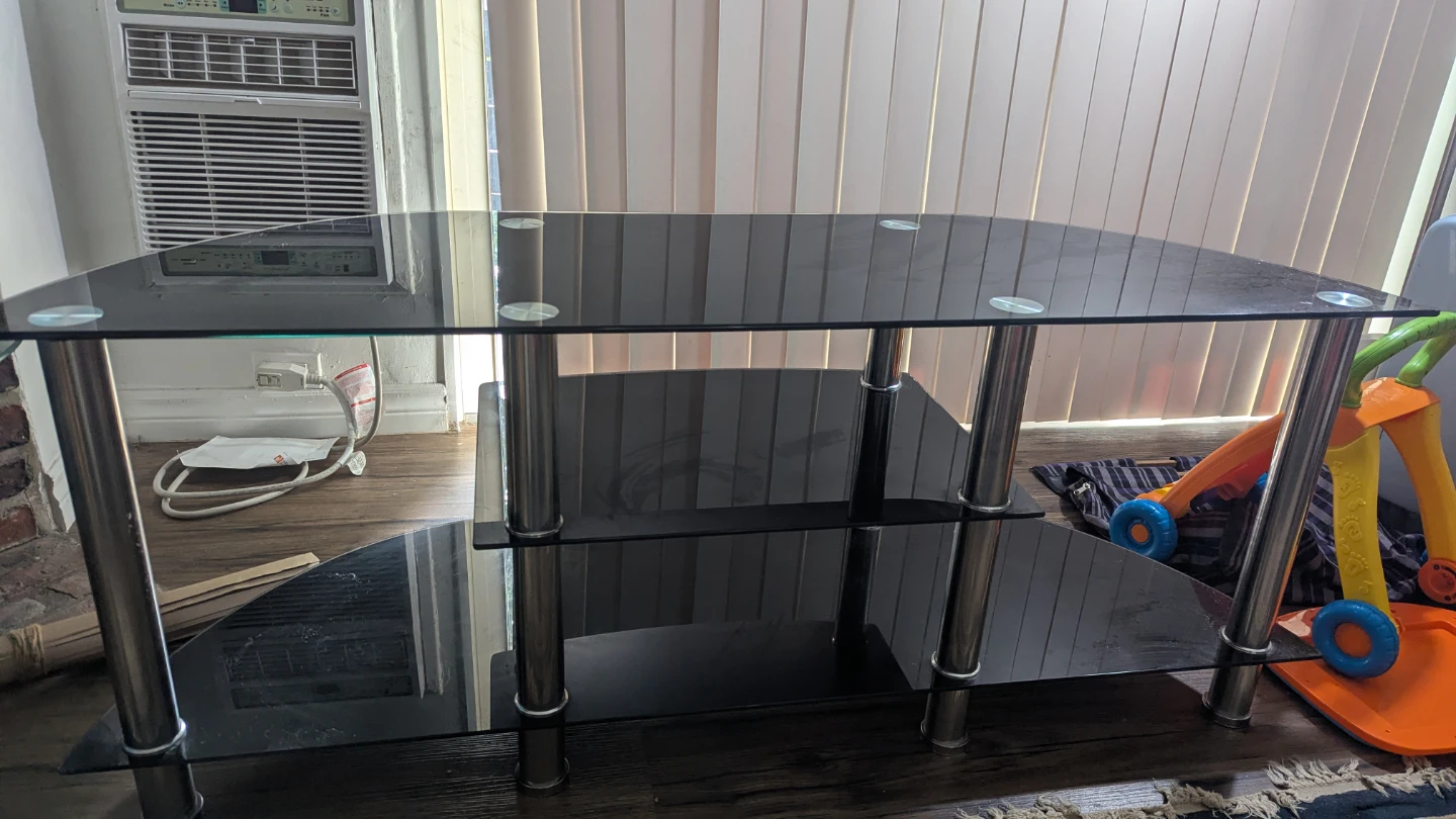 Black glass TV stand - photo 3