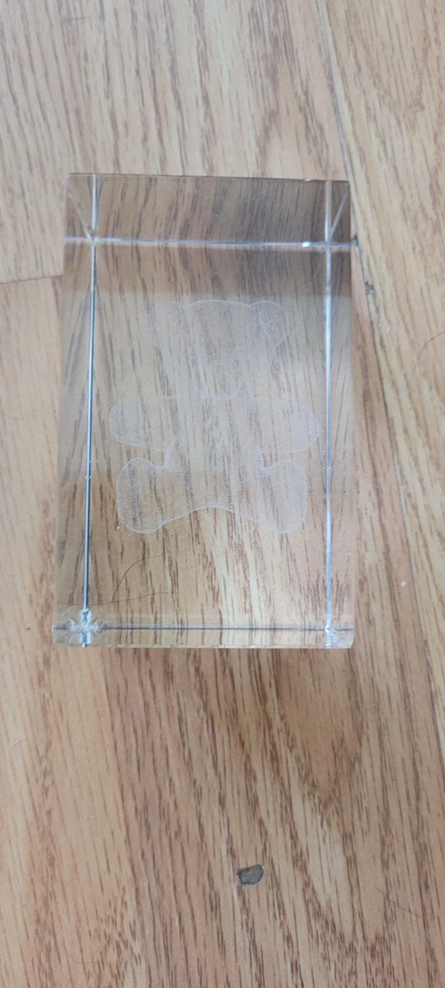 Clear Glass Teddy Bear Paperweight - photo 2