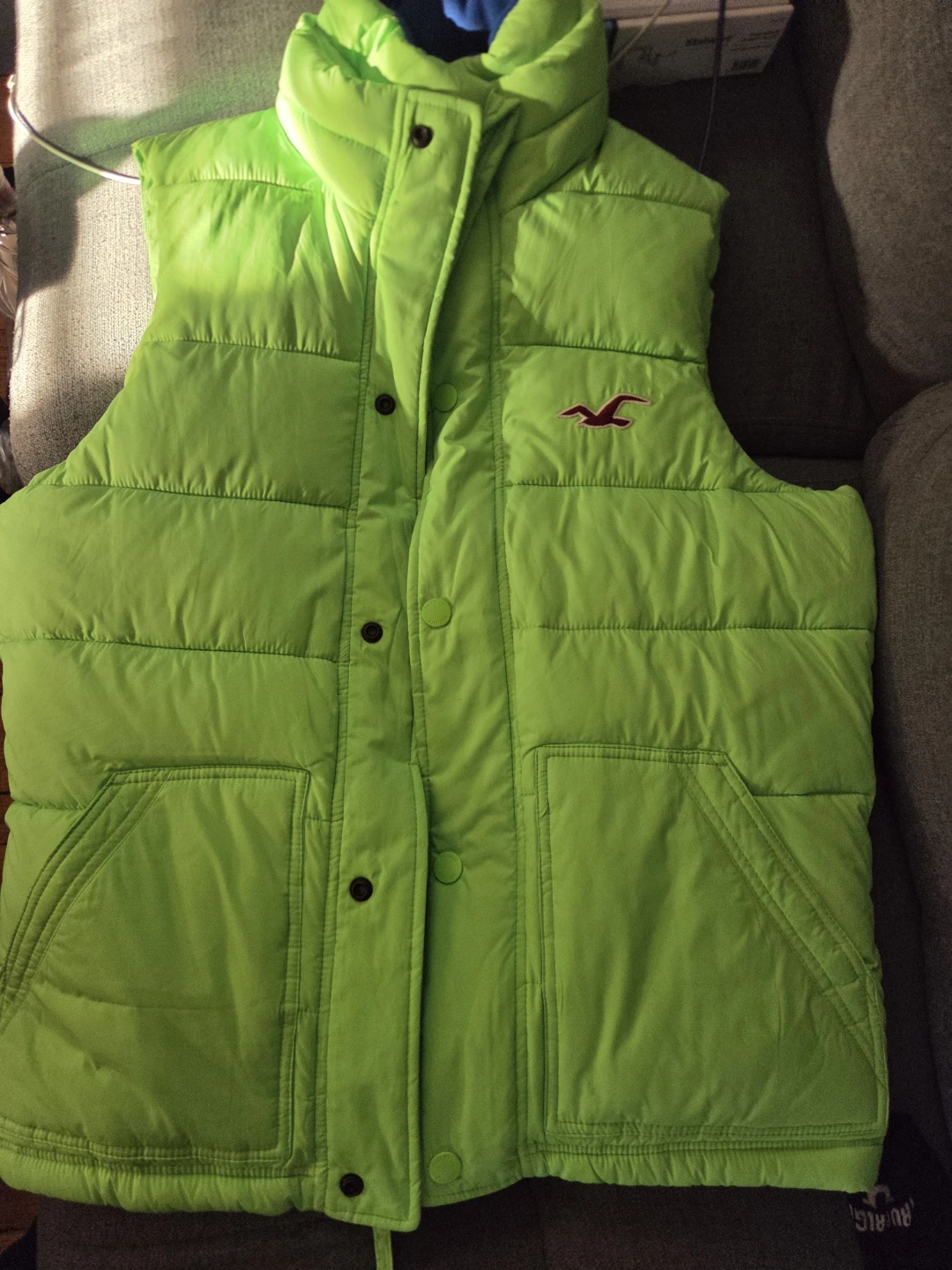 Hollister Puffer Vest Bright Green