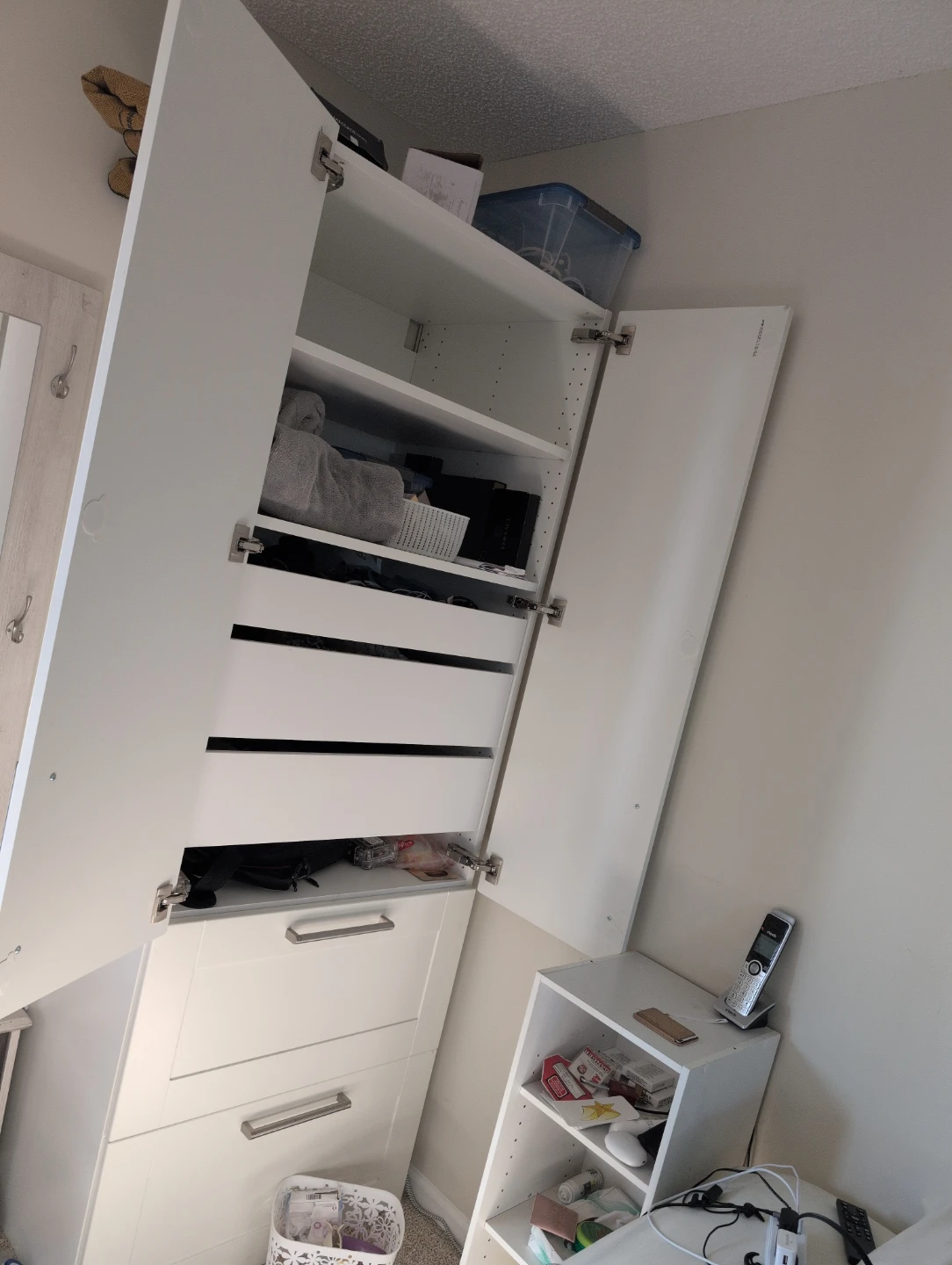 IKEA white pantry shelf or storage cabinet