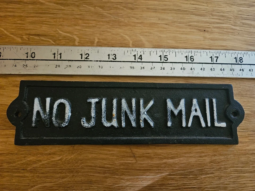 Junk Mail Antique Style Cast Iron sign