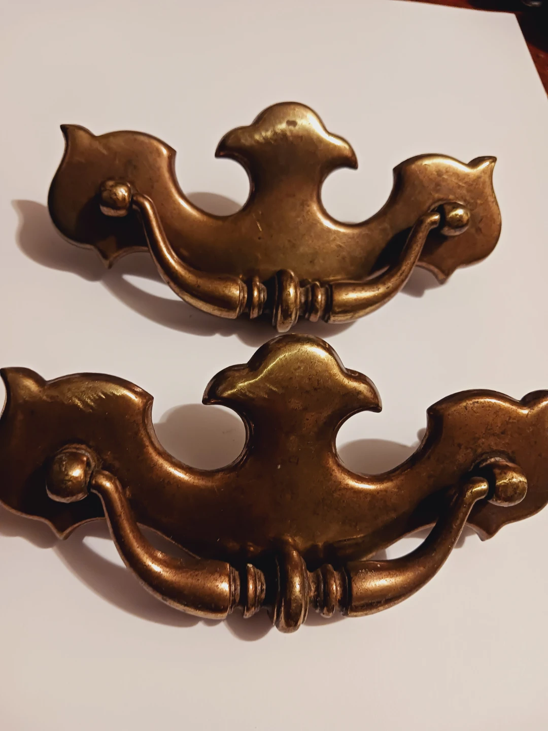 2 Vintage Brass Drawer Pulls