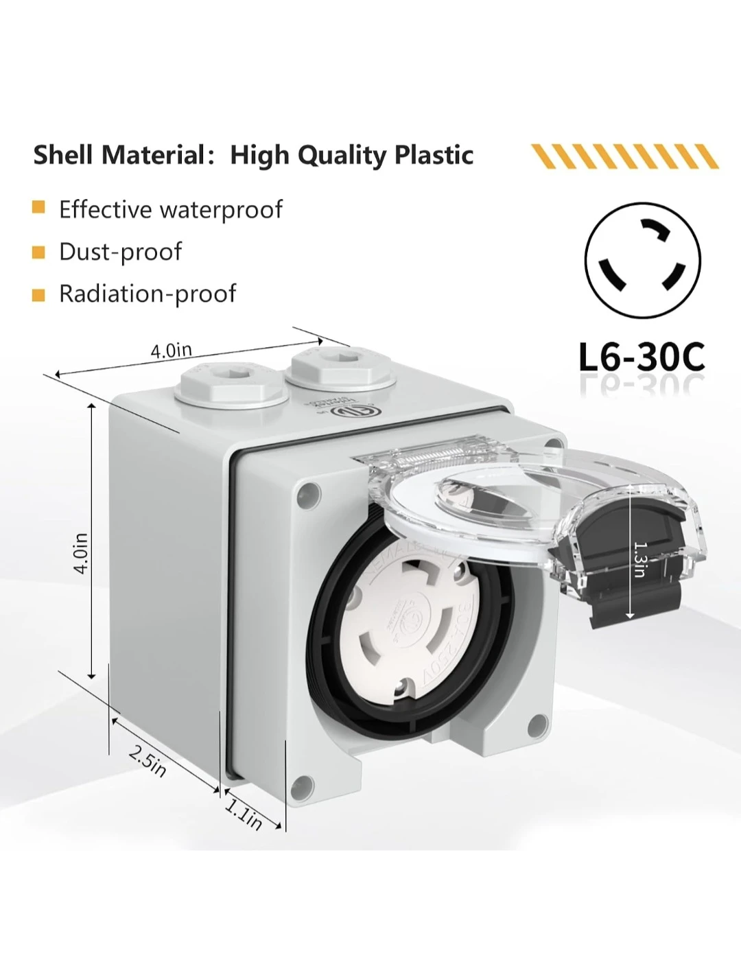 Female Locking Plug with Box L6-30C - photo 3