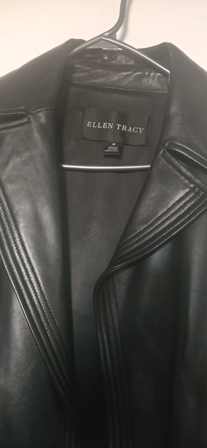 Ellen Tracy Black Leather Coat - photo 3