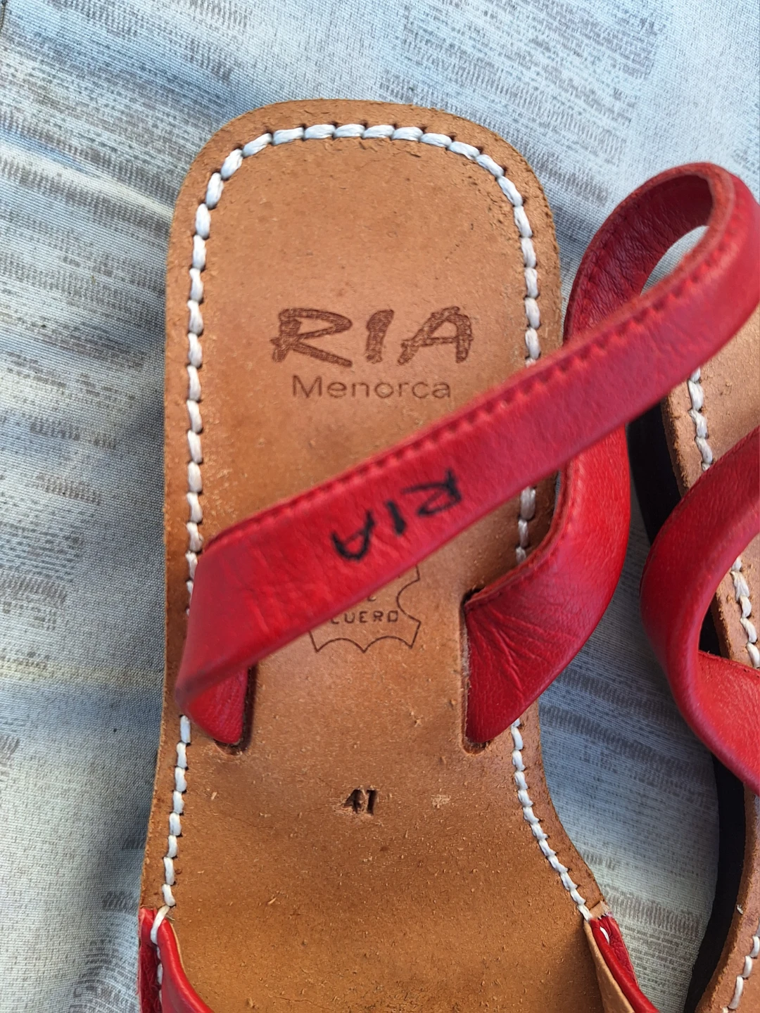 RIA Menorca Red Leather Sandals Sz 41 (Kit Cat Club rescue) - photo 2