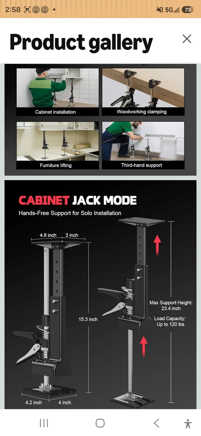 Kolvoii 3-in-1 Multifunction Cabinet Jack Tool Set - photo 3