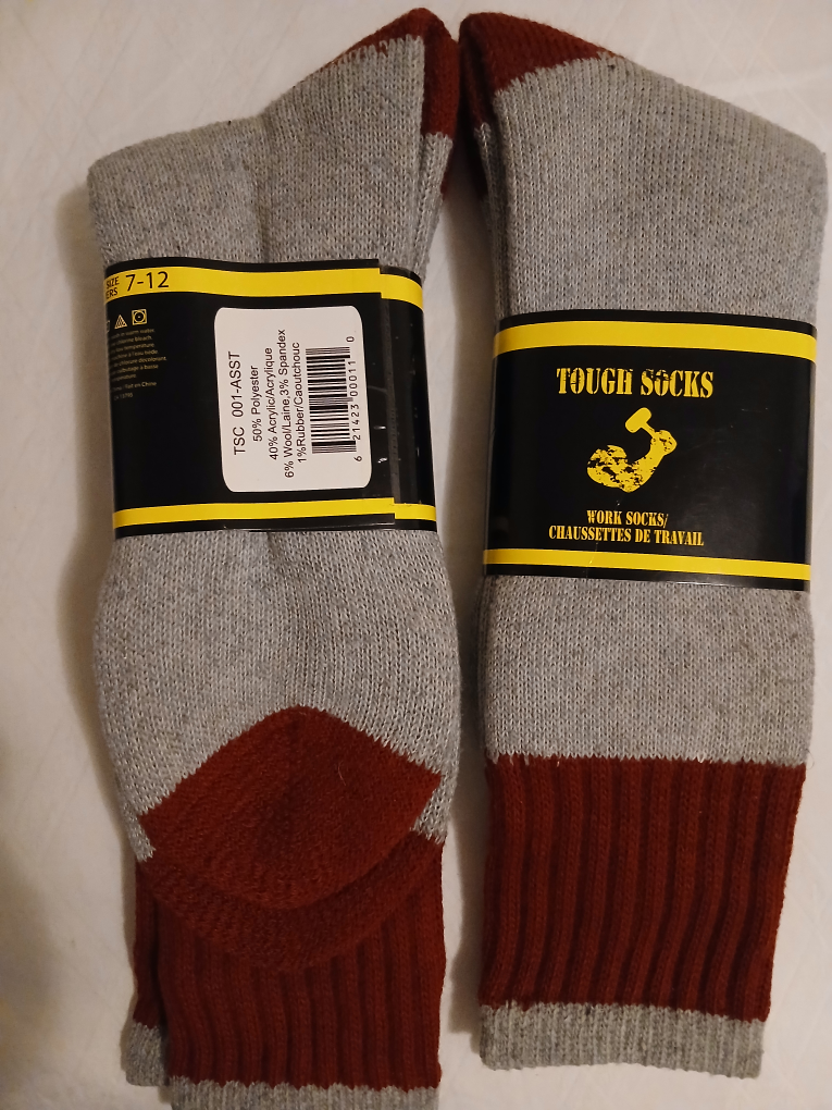 Tough Socks Work Socks Size 7-12
