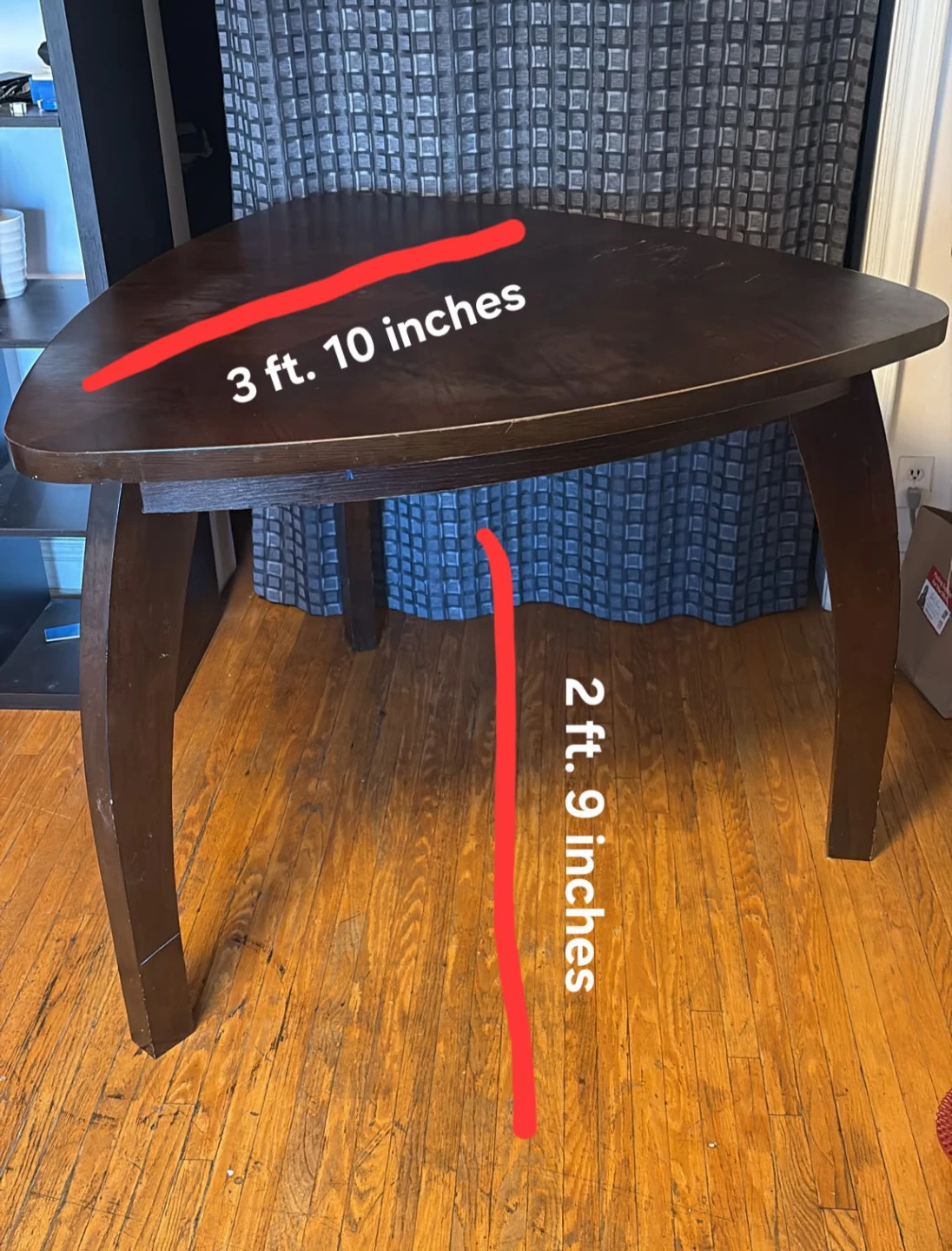 Dark Brown Guitar Pick Shaped Table - photo 3