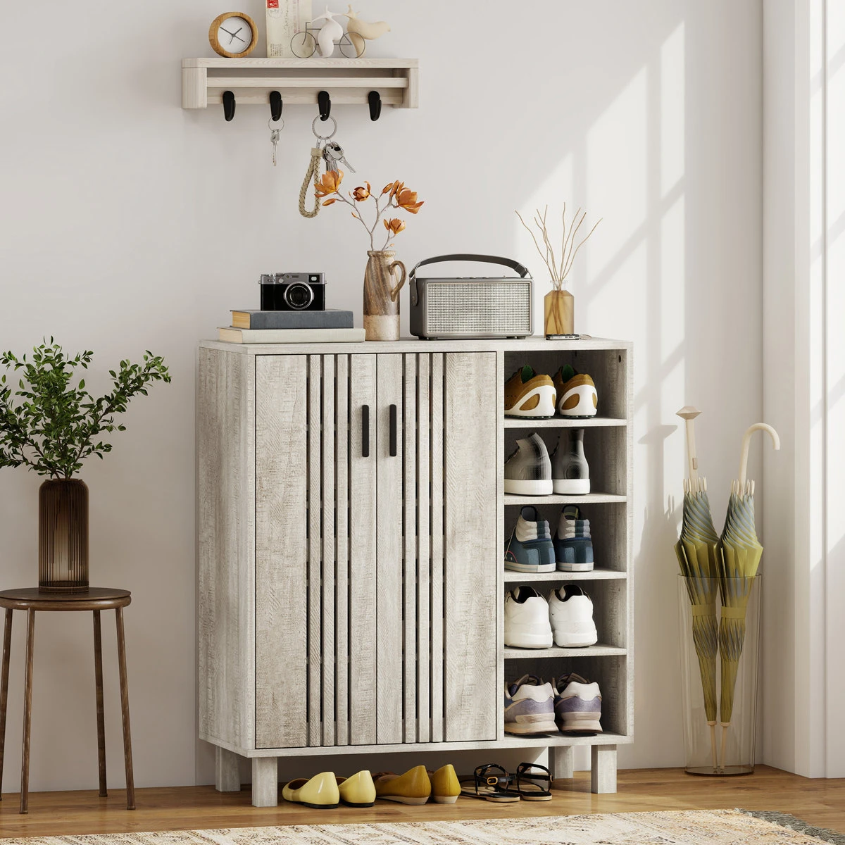 Brand new Wood Grain Shoe Storage Cabinet