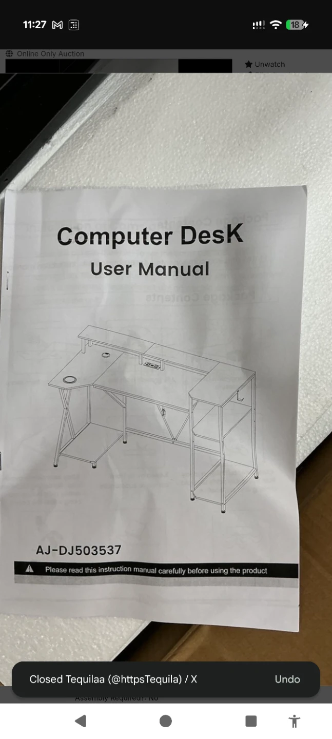 Gaming desk - NEW(Open box) - unassembled - photo 2