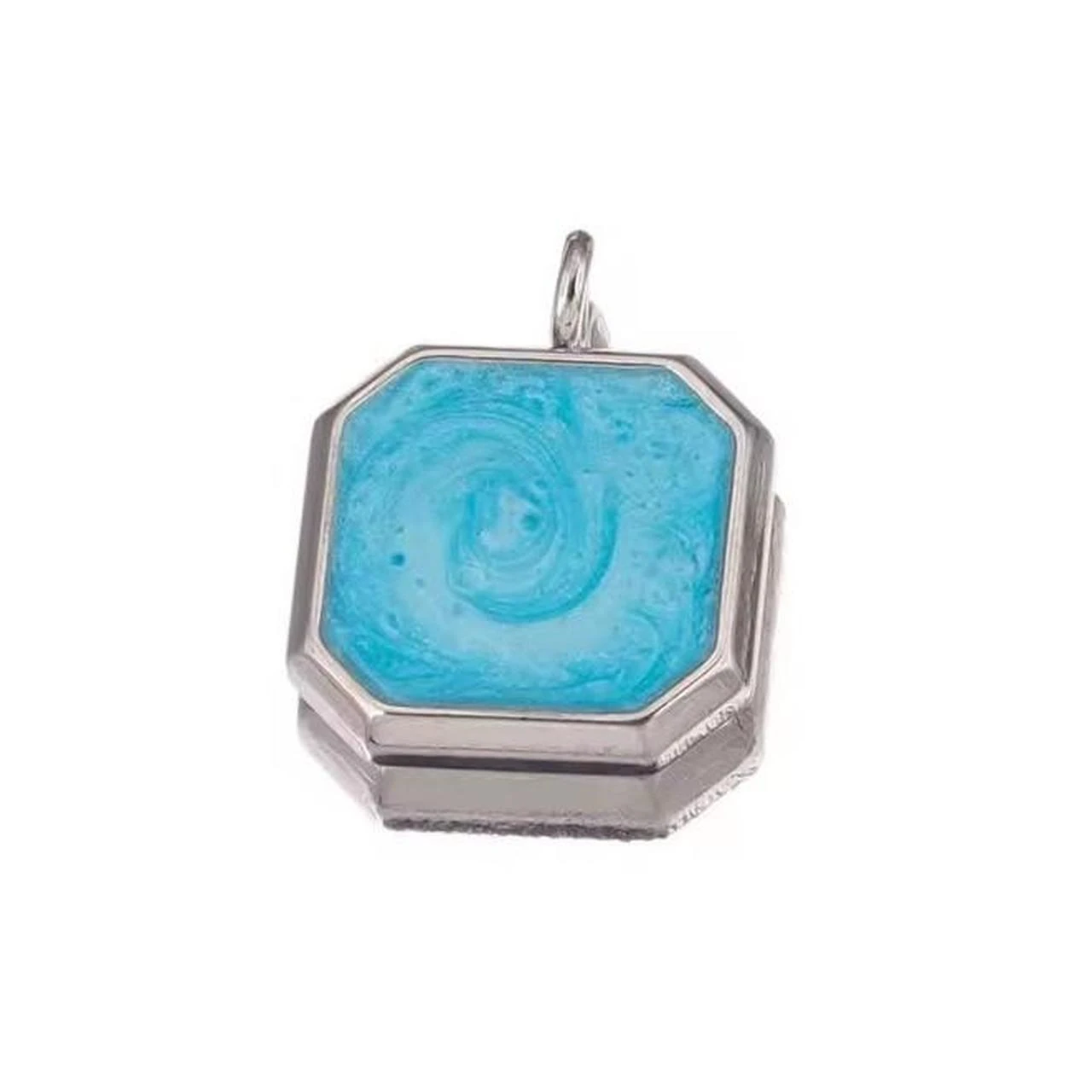 Blue Boho Pendant in Paperclip Necklace Stainless Steel - photo 2