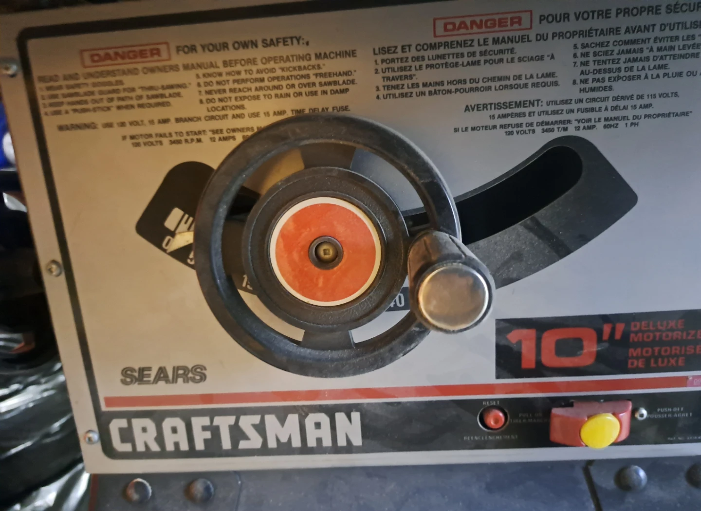 Table Saw Craftsmsn 10" - photo 4