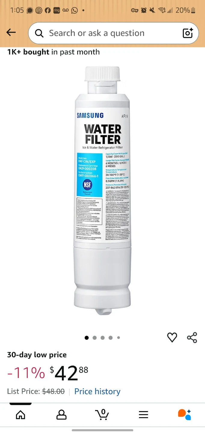 Samsung Refrigerator Water Filter HAF-QIN/EXP - photo 3