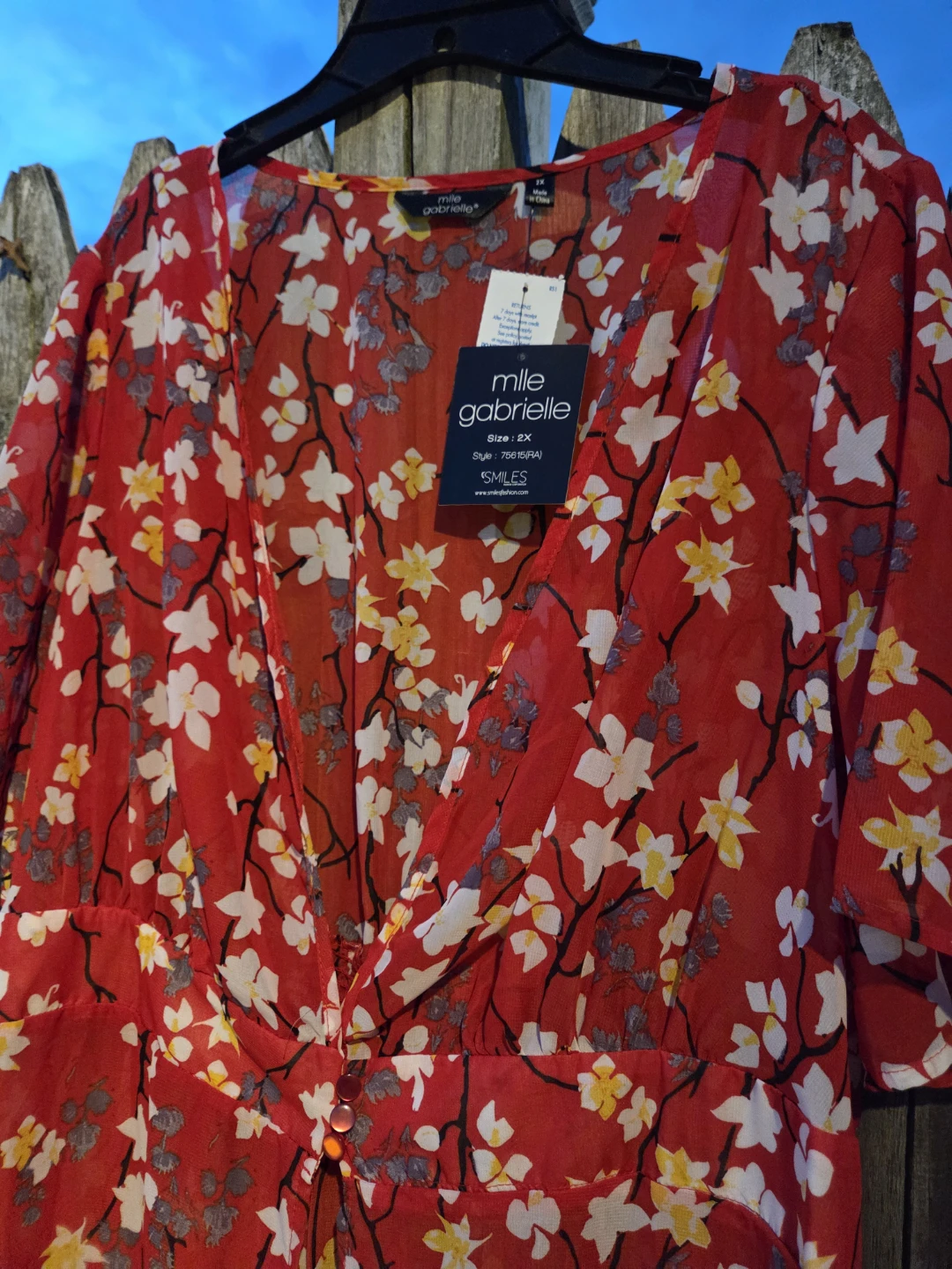 Mlle Gabrielle Red Floral Dress - photo 4