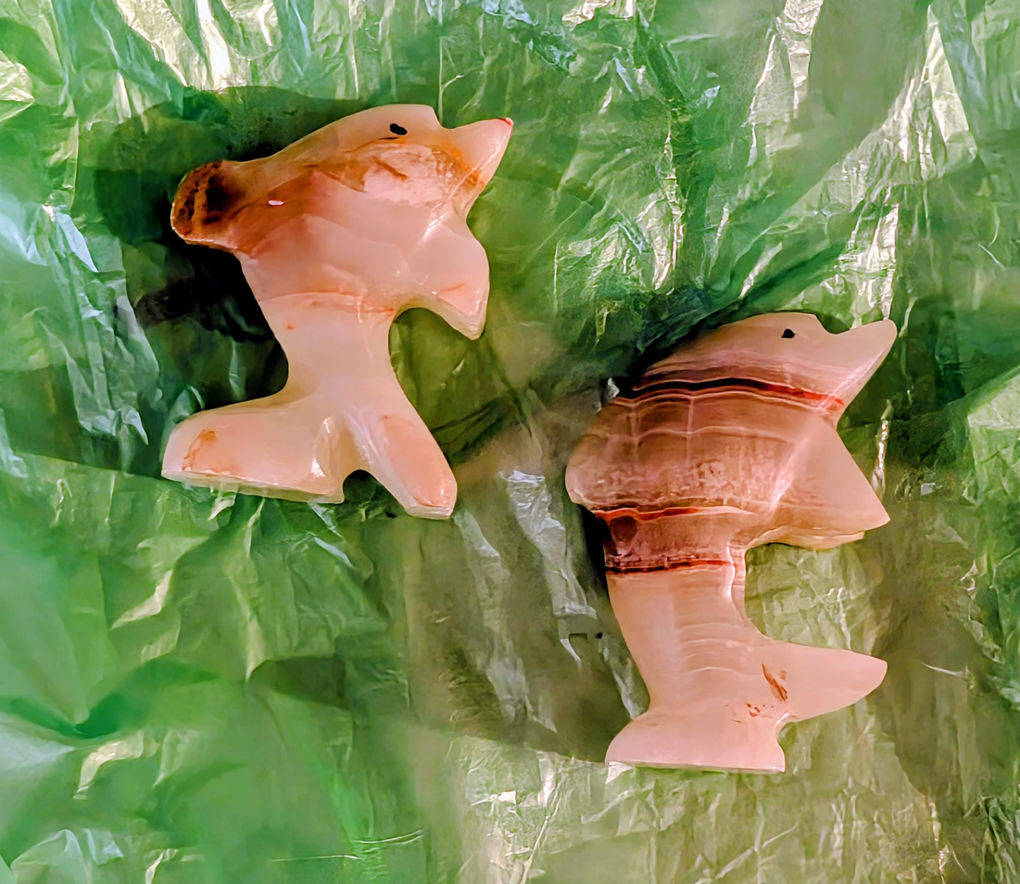 Set of 4 Hand-Carved Onyx Aquatic Figurines - photo 4
