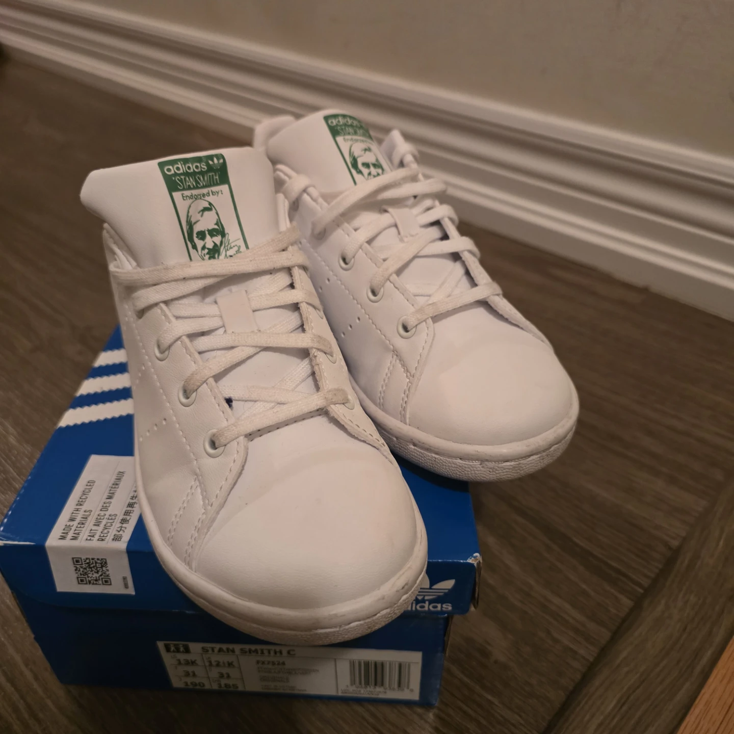 Adidas Stan Smith C Kids White Green Shoes
