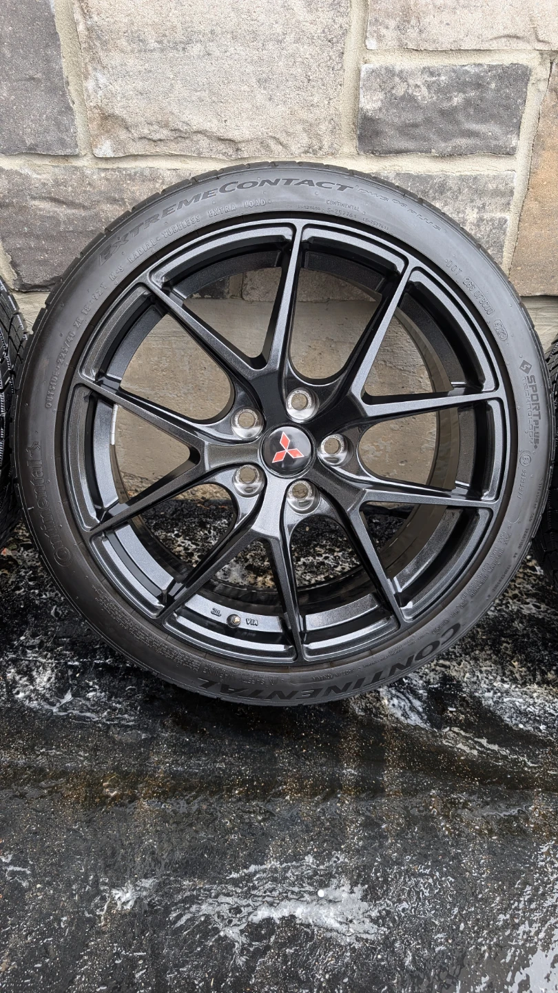 Set of 4 Black Alloy Wheels with Continental Tires - photo 3