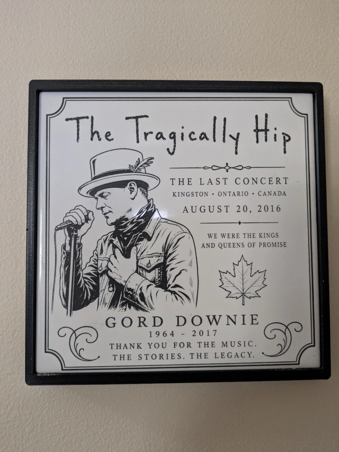 The Tragically Hip Gord Downie Framed Print