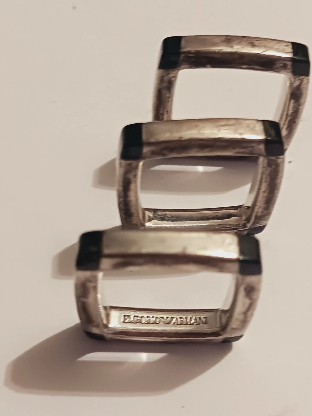 Lot of 3× Emporio Armani 925 Stamped Sterling silver Rings - photo 4