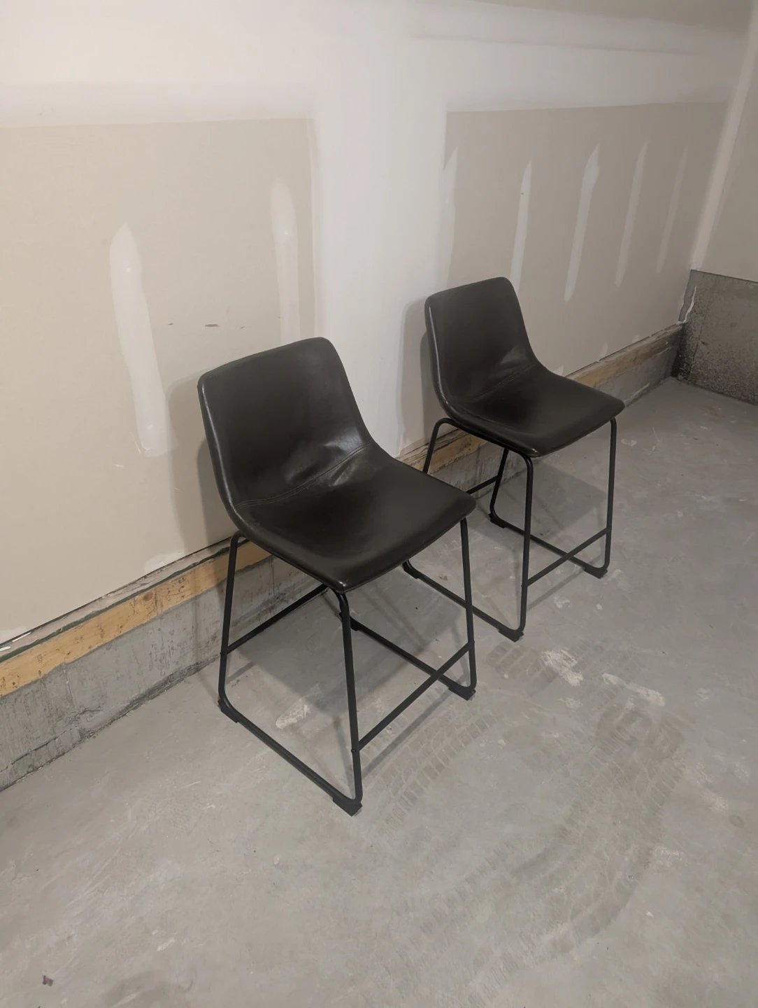 Two Black Counter Stools
