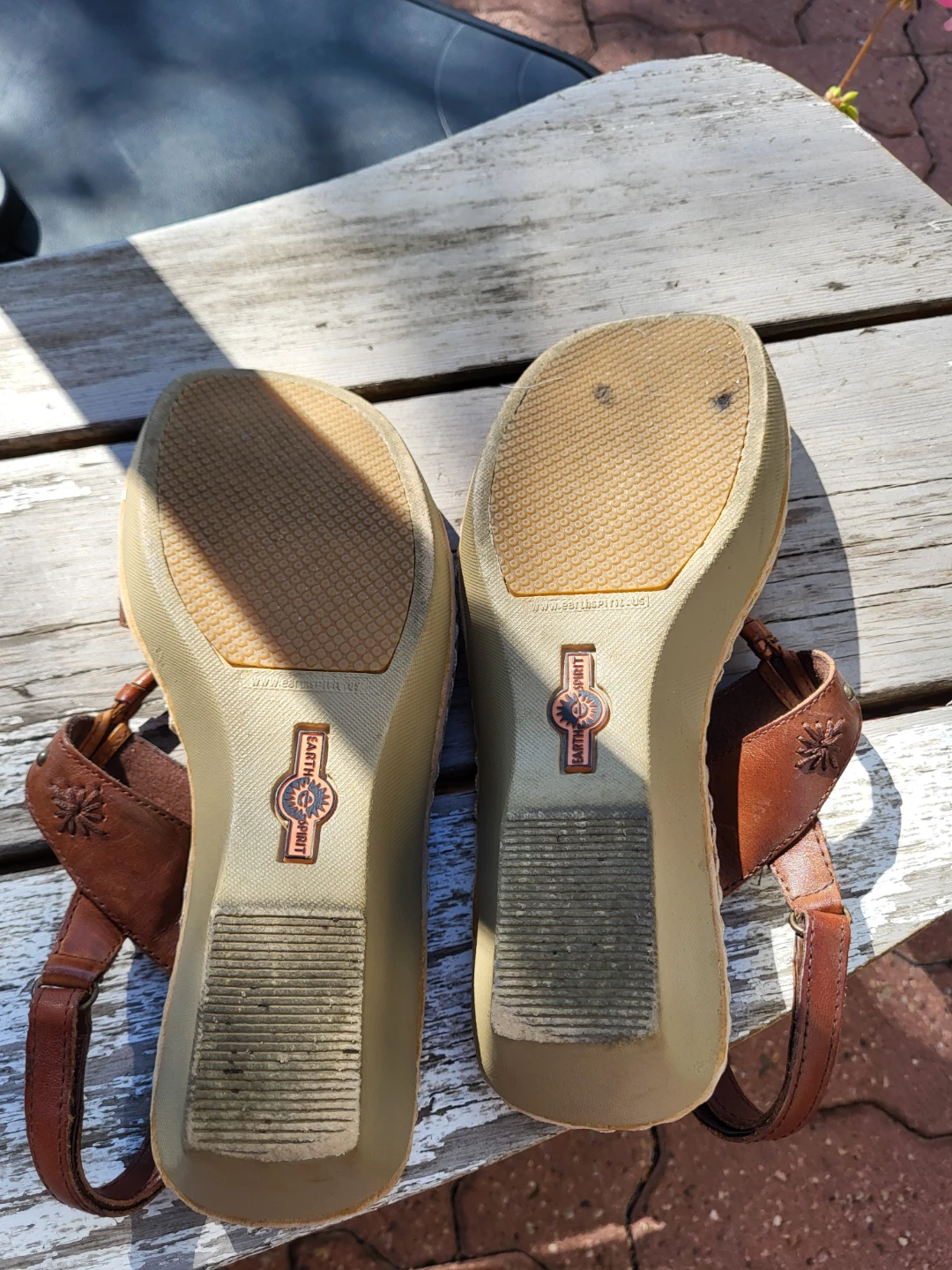 Earth Spirit - leather wedge sandals 🏈 - photo 5